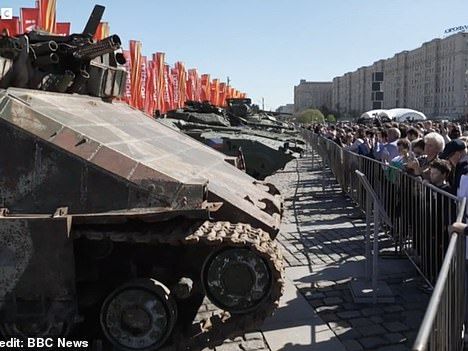 Defeated NATO Tanks shown in Moscow